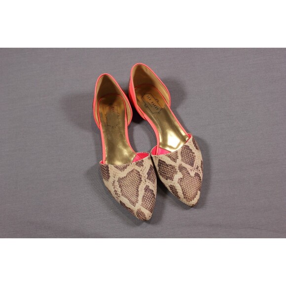 Ted Baker Shoes - Ted Baker London Cadeen flats snakeskin pattern and bright pink lining 9